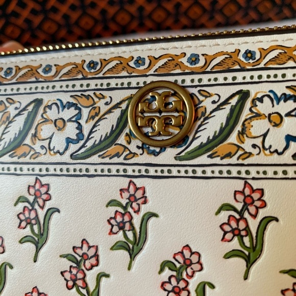 Tory Burch Walker Printed Zip Slim Wallet Ditsy Borders Floral - Picture 2 of 12